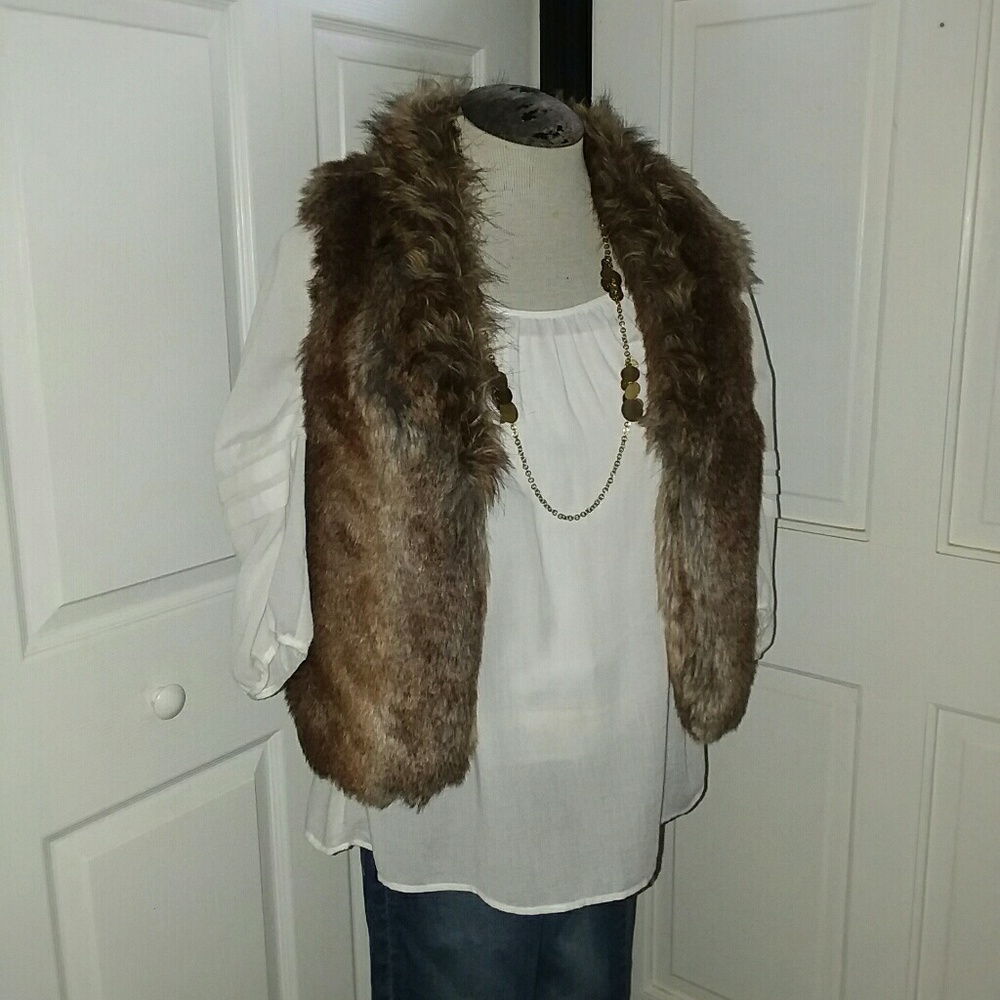 Express faux fur vest